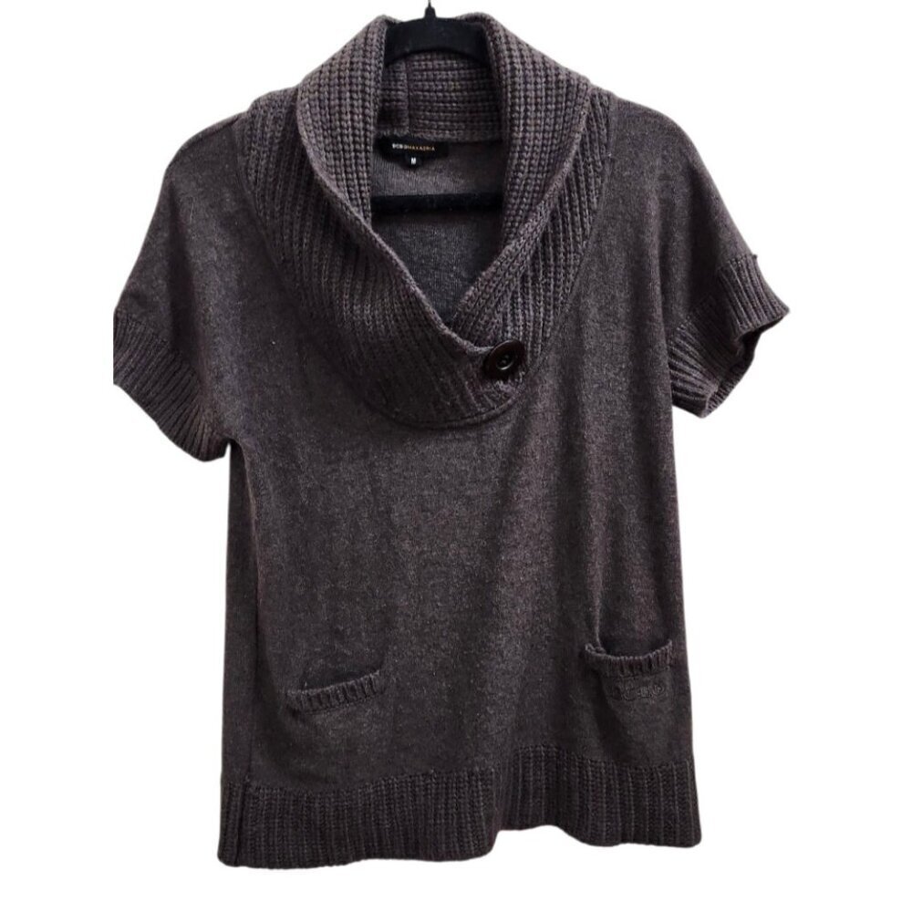 BCBG MAXAZRIA Women’s Angora Wool Sweater Short Sleeve Size M